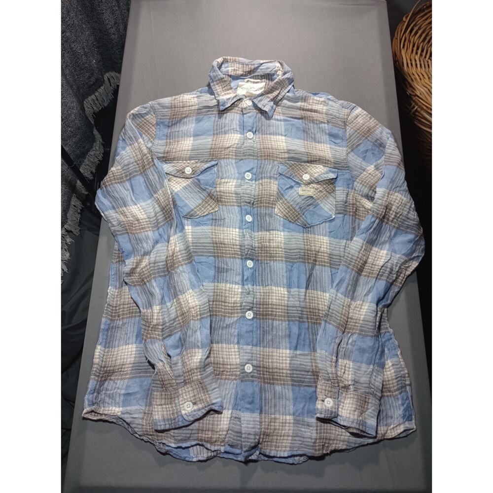 Denim & Supply Ralph Lauren Distressed Button Up Shirt Men's Size Large